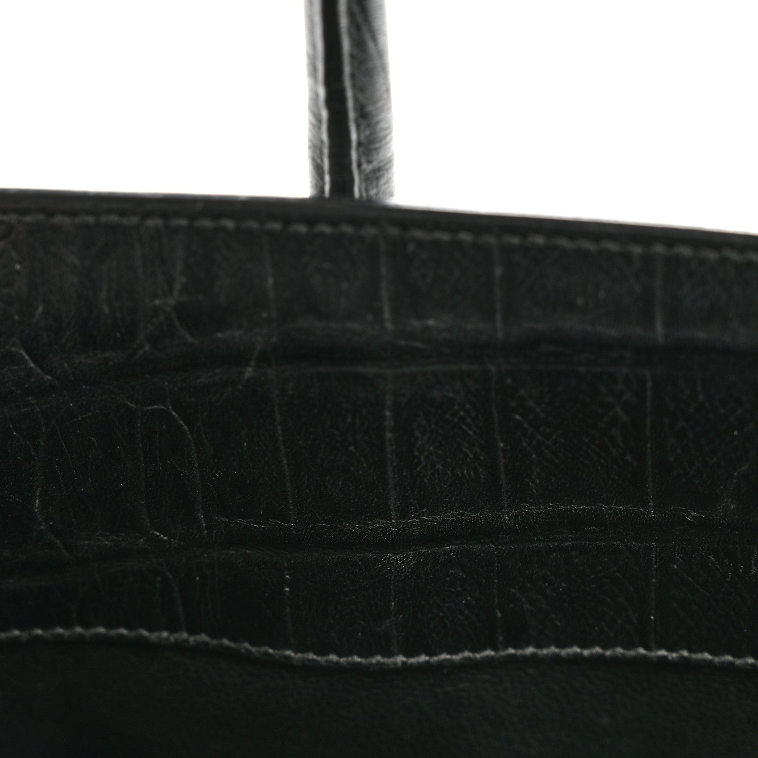Calfskin Crocodile Embossed Baby Sac De Jour Black