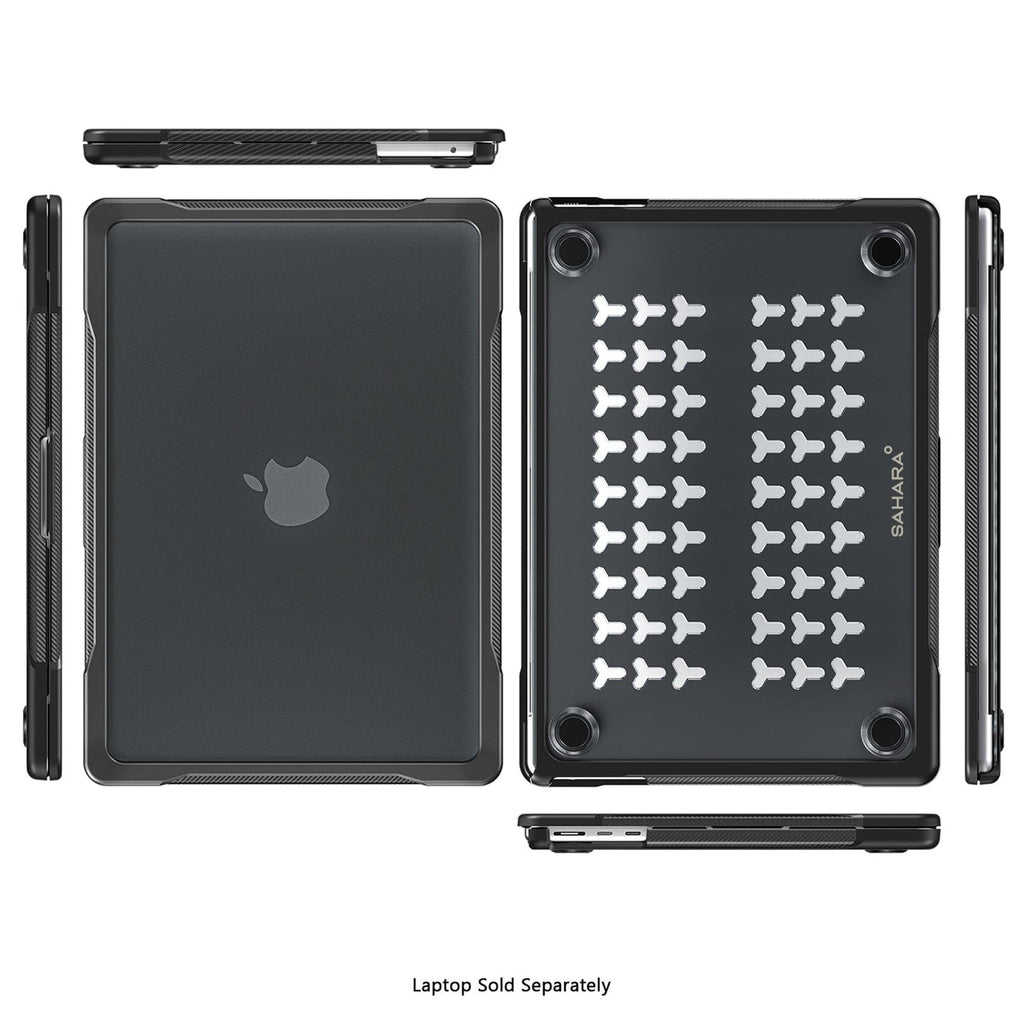 SAHARA -  Raider Series Case for MacBook Air 13.6" (2024) - Black/Clear