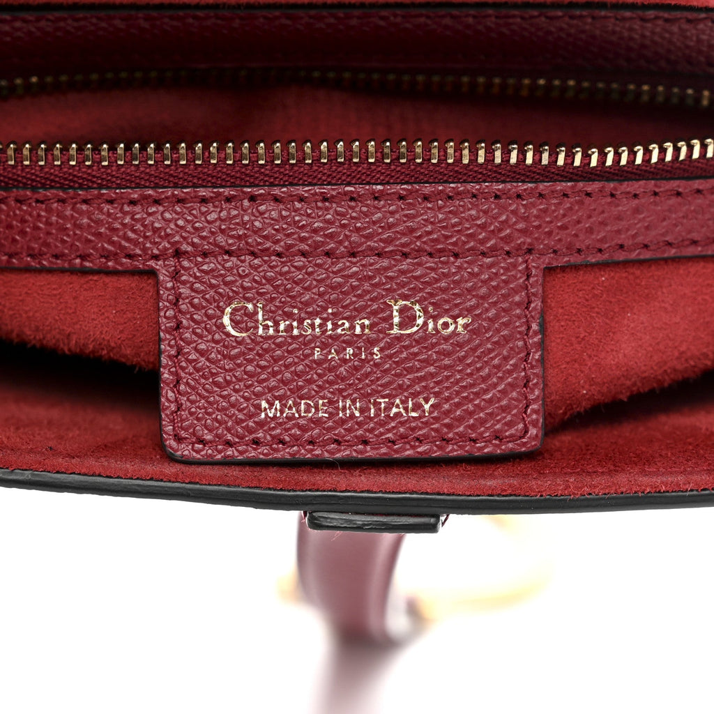 Grained Calfskin Saddle Bag Red