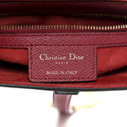 Grained Calfskin Saddle Bag Red