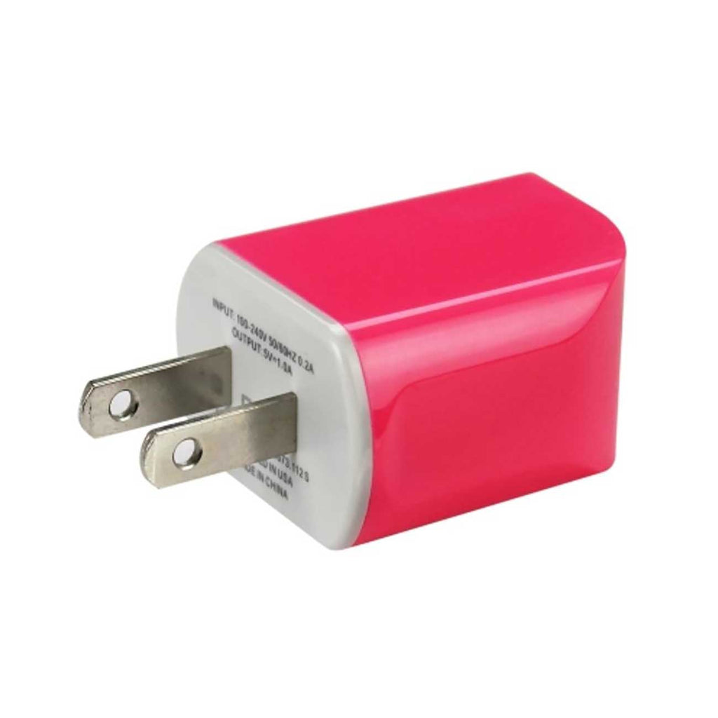 Reiko Micro Usb 1 Amp Portable Micro Travel Adapter Charger With Cable In Hot Pink