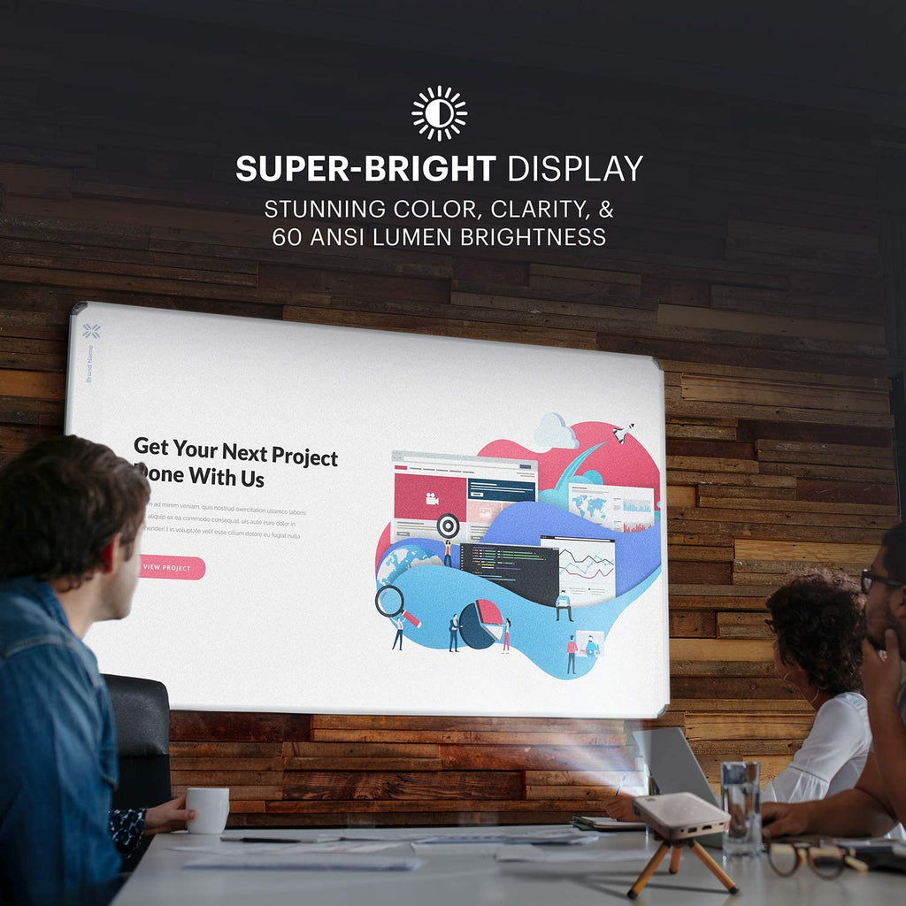 Kodak Luma 150 Pico DLP Portable Projector, Rechargeable Ultra Mini Projector with Built-In Speaker