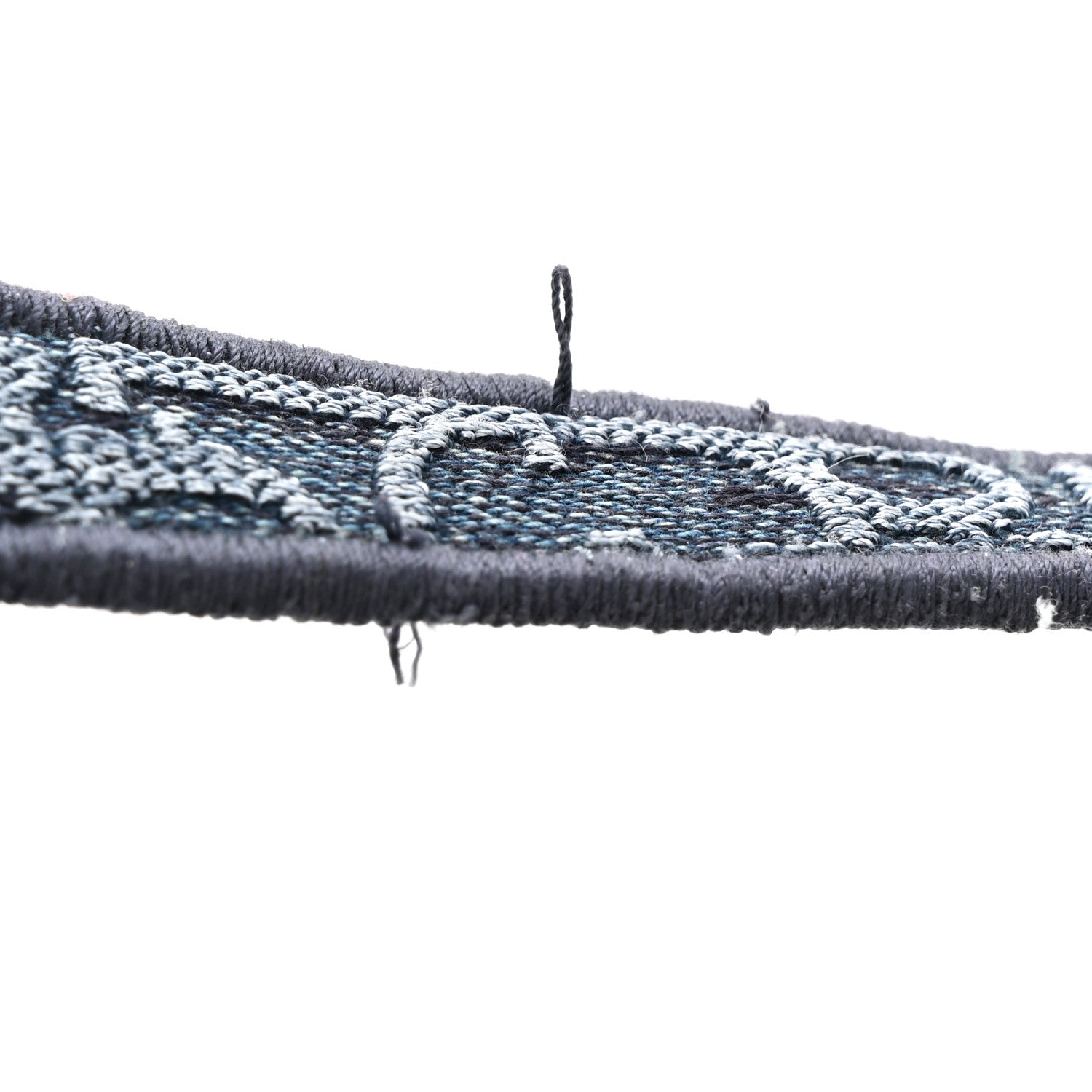 Oblique Embroidered Saddle Bag Denim Blue