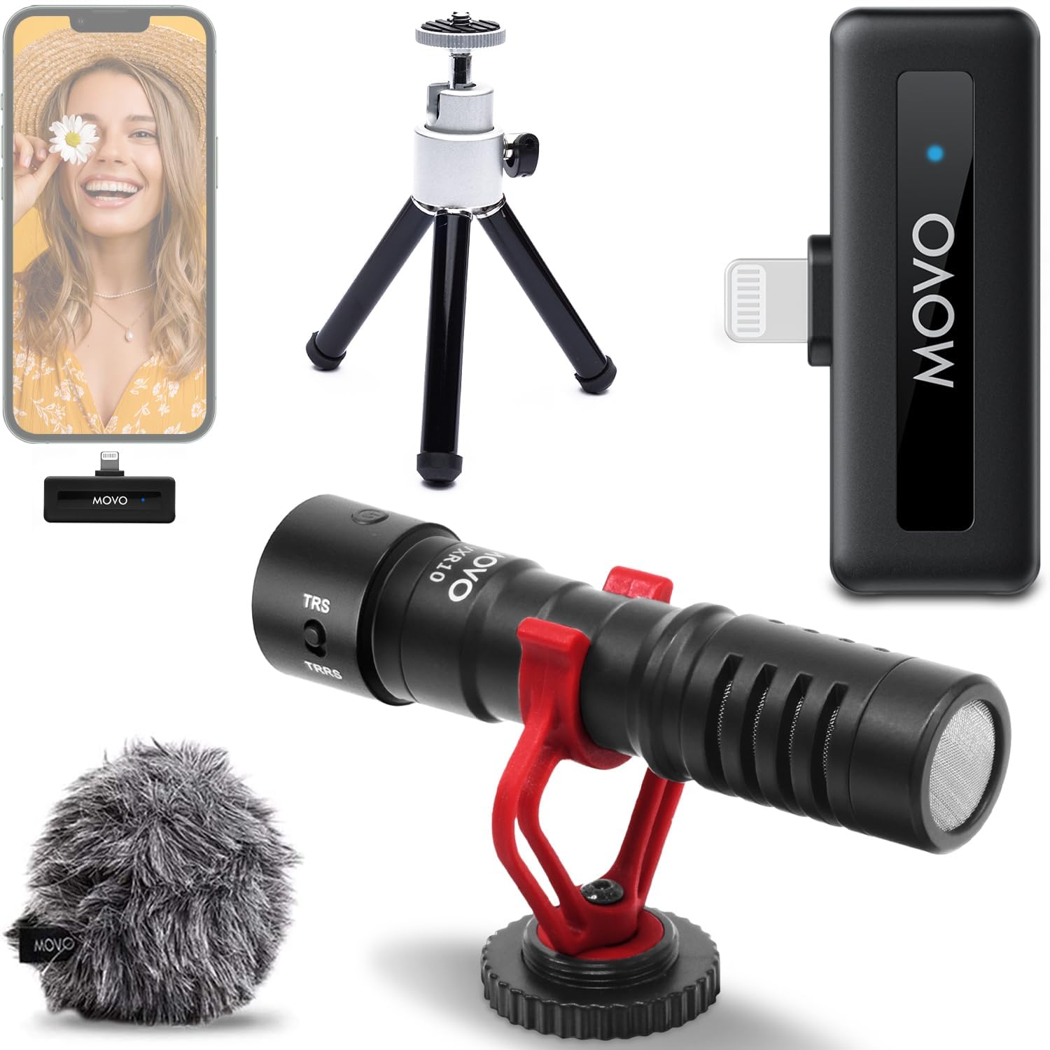 Movo VXR10 Mic with Wireless Adapter for Lightning