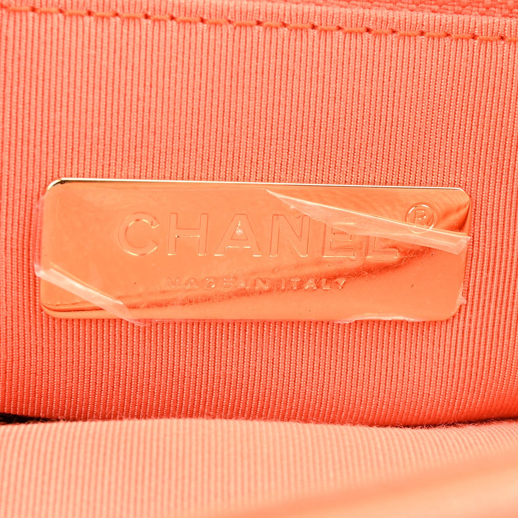 Lambskin Quilted Large Chanel 19 Flap Orange