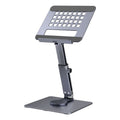 Tablet Stand Holder For Desk Dual Rod Support Aluminum Desktop Tablet Holder Adjustable Foldable Dock Multi-Angle Riser Compatible With Ipad Pro 12.9; 9.7; 10.5; Ipad Air Mini 4 3 2 Silver