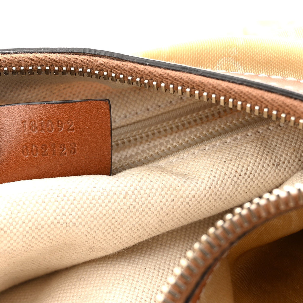 Nylon Monogram Web Medium Half Moon Hobo  Beige