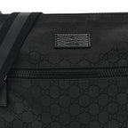 Nylon Monogram Small Flat Messenger Bag Black