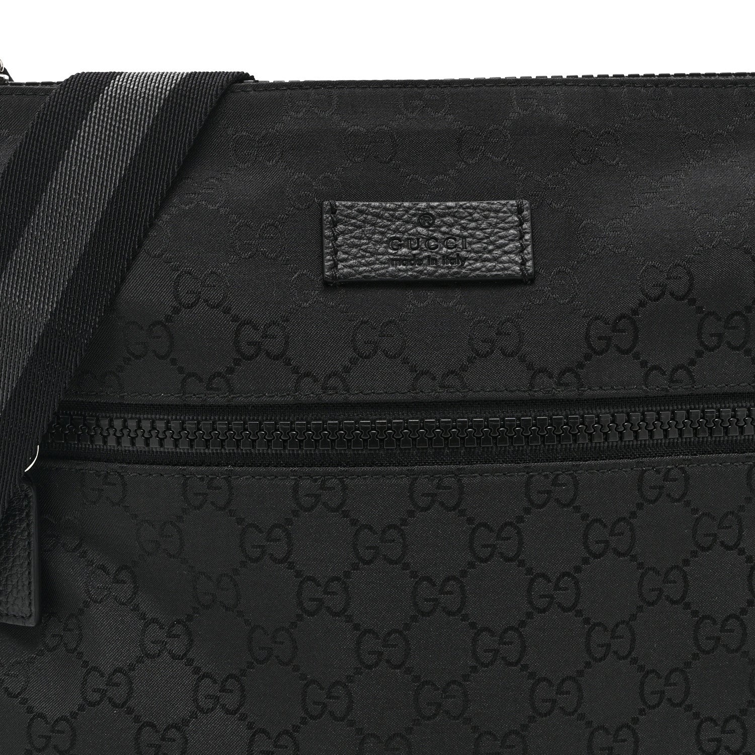 Nylon Monogram Small Flat Messenger Bag Black