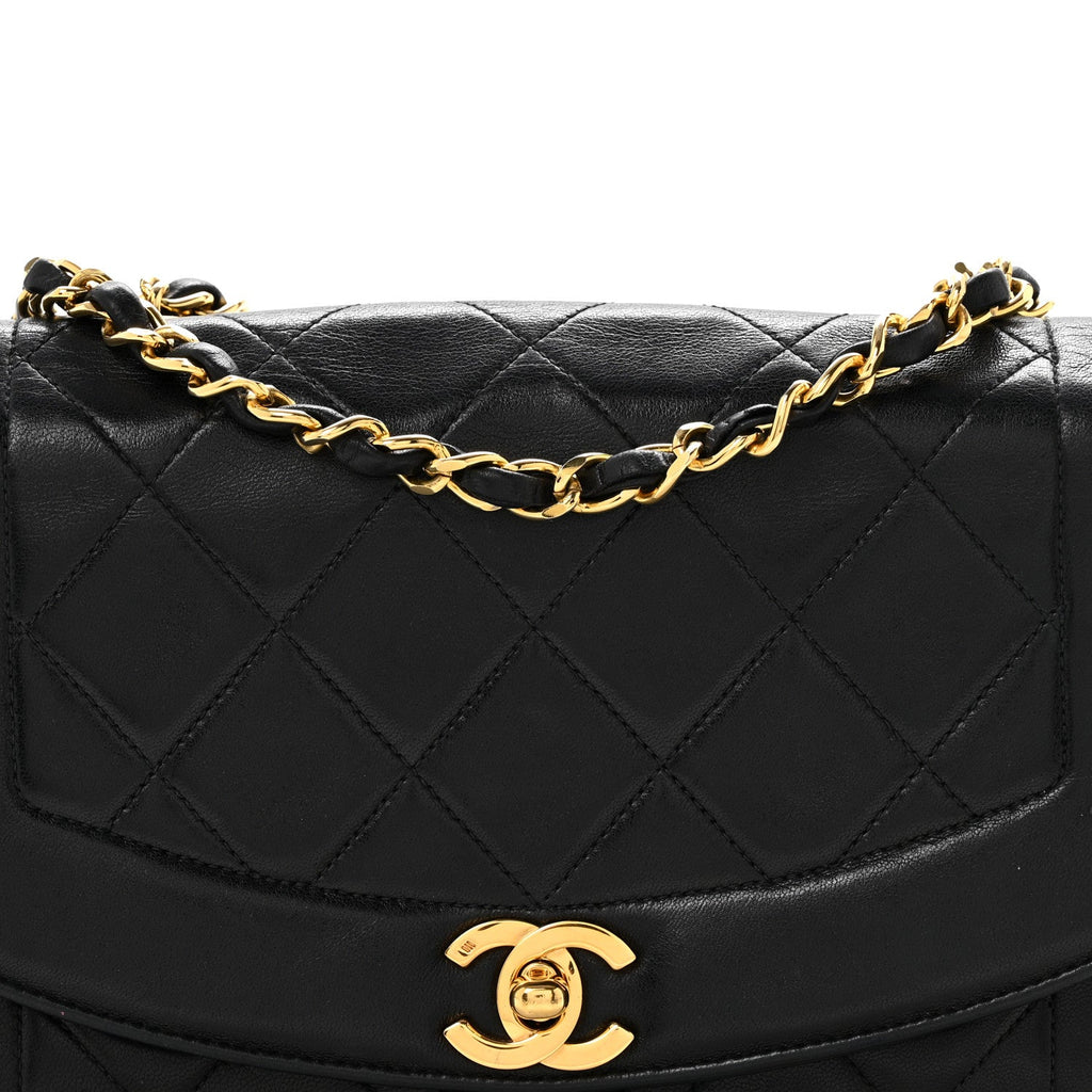 Lambskin Quilted Small Single Flap Black