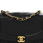 Lambskin Quilted Small Single Flap Black