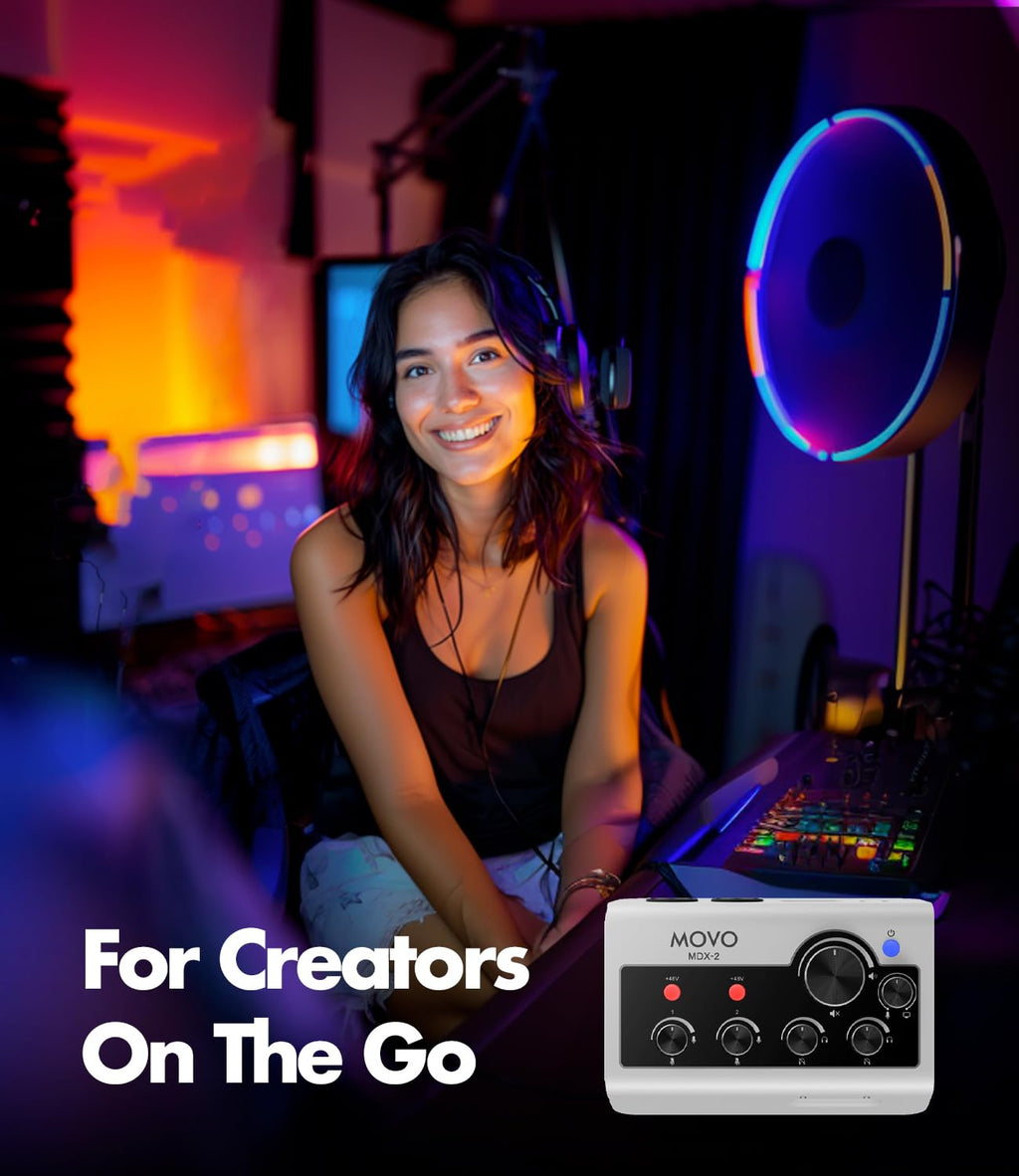 Movo MDX-2 2 Channel XLR Portable Audio Interface