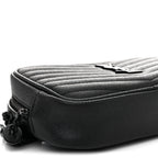 Grain De Poudre Matelasse Monochrome Monogram Mini Lou Camera Bag Black