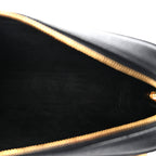 Grained Calfskin Caro Double Pouch Black