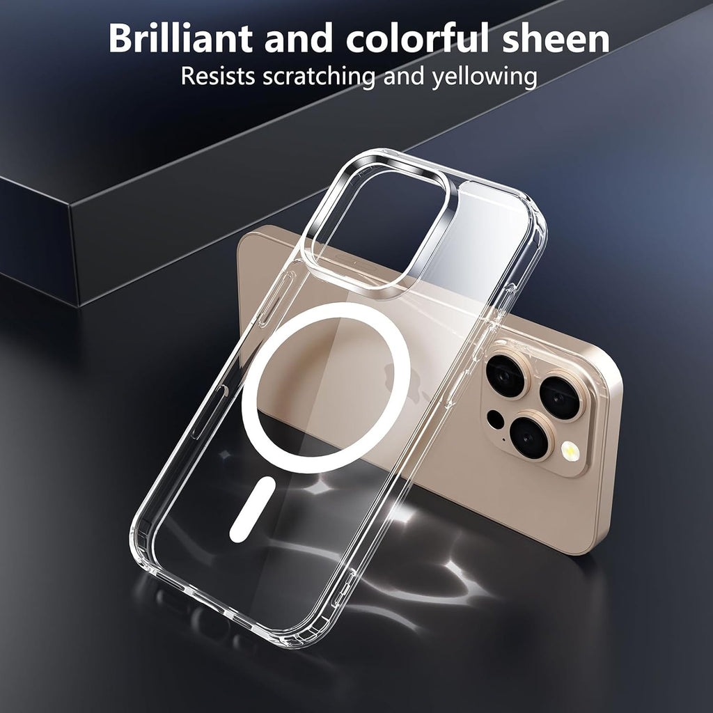 Entronix Bundle Compatible with iPhone 16 Pro Max - [Magnetic] Clear Case, 2 Clear Screen Protectors & 2 Camera Lens Protectors