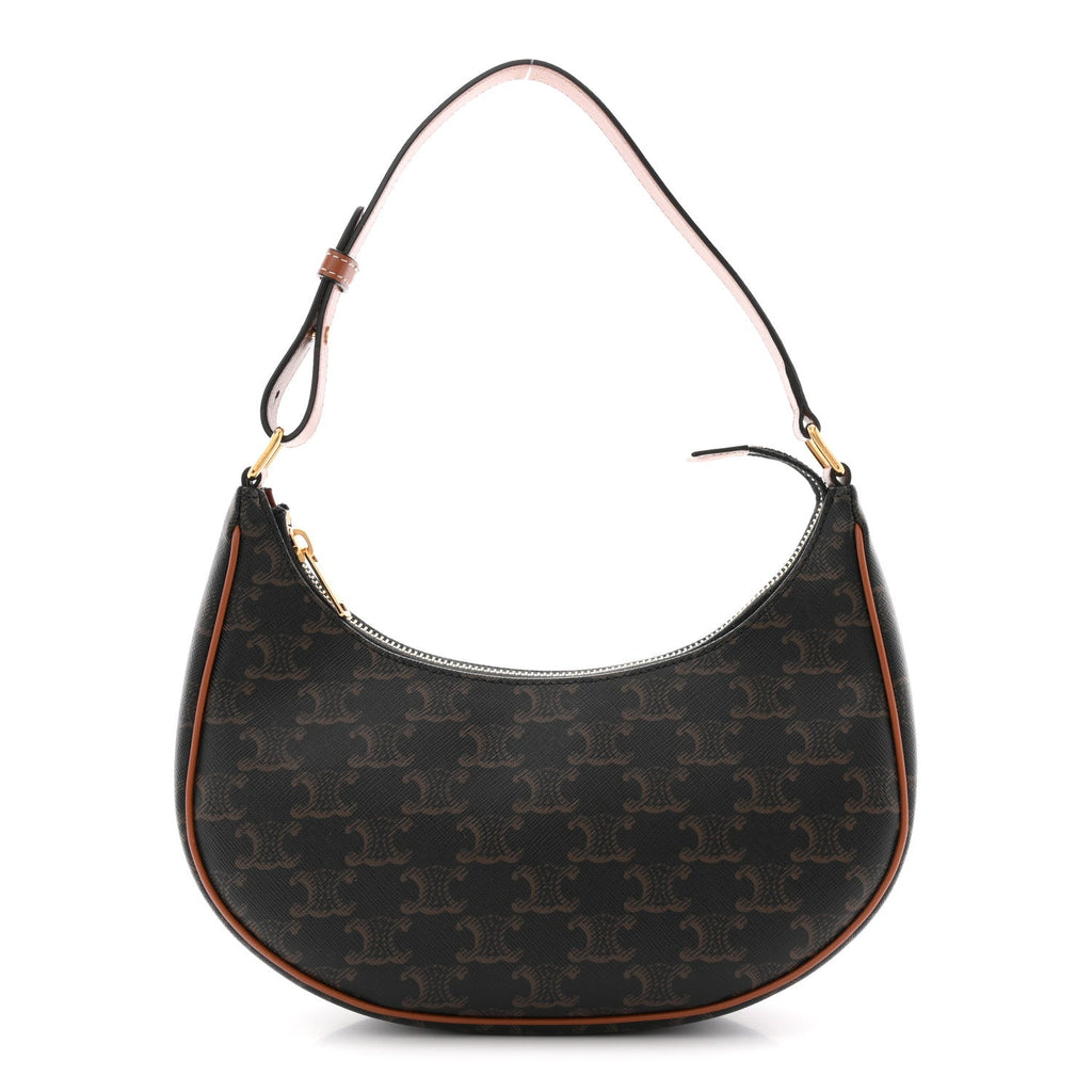 Triomphe Canvas Calfskin Ava Shoulder Bag Tan