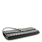 Nappa Intrecciato Long Andiamo Top Handle Clutch Black