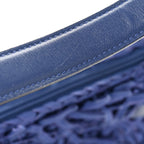 Canvas Fringe Hug Shoulder Bag Blue