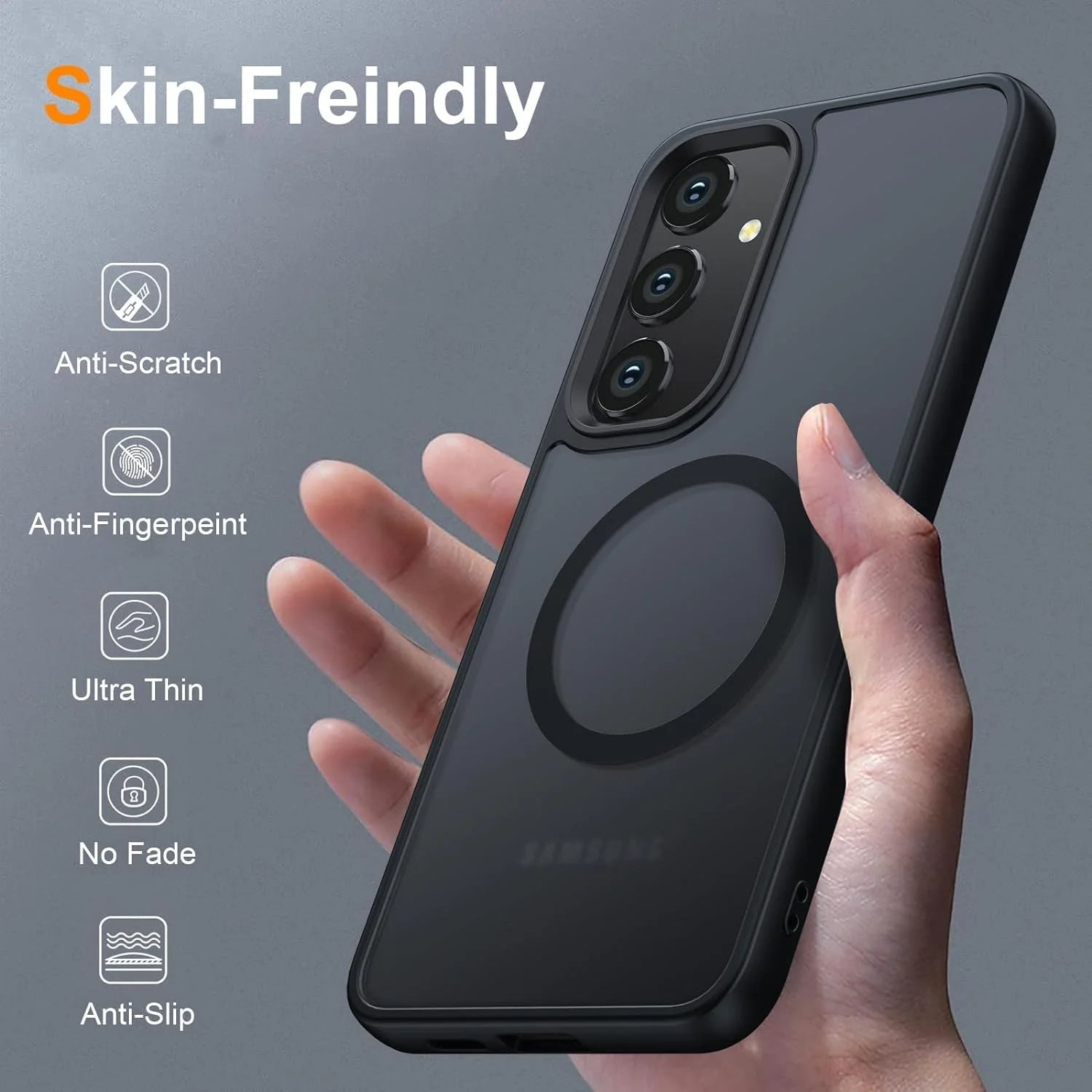 Entronix [Magnetic] Case Compatible with Galaxy S24 Plus - Translucent Frosted Matte