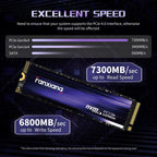 Fanxiang S880 M.2 NVMe SSD - 1TB with Heatsink Internal Solid State Drive with 7300MB/s Speed for PS5 and Laptops