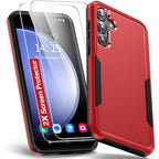 Entronix Bundle Compatible with Galaxy S25 - Soft-Touch Dual-Layer Case & 2 Clear Screen Protectors