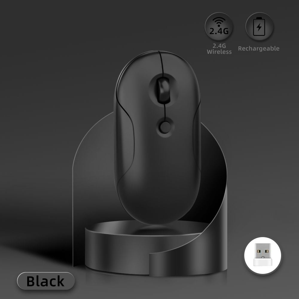 Silent Wirless  Mouse For iPad Samsung Lenovo Android Windows iOS Tablet Macaron Wireless Mouse For Laptop Notebook Computer - Black
