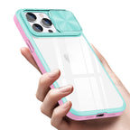 Full Protection With Mobile Phone Protective Film Slide Camera Lens Phone Case For Iphone 14 Pro In Blue