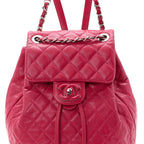 Calfskin Quilted Small Urban Spirit Backpack Dark Pink
