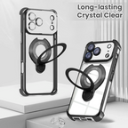 Entronix [Magnetic] Case Compatible with iPhone 17 Pro - [Clear Back] Luxury Glossy Gripstand