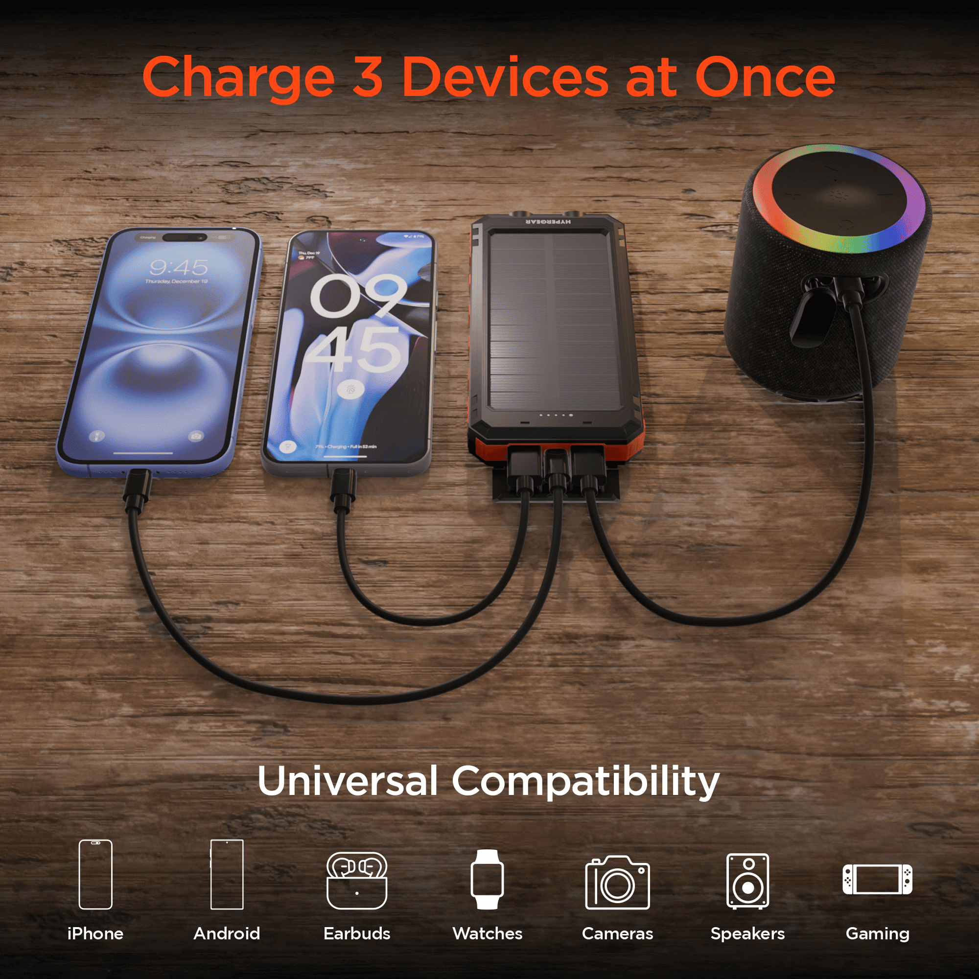10K Fast Charge Solar 10000mAh PD Power Bank
