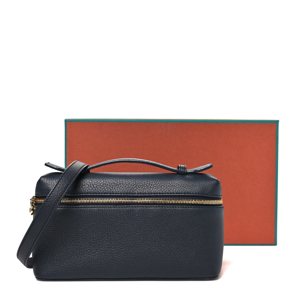 Grained Calfskin L19 Extra Pocket Pouch Navy