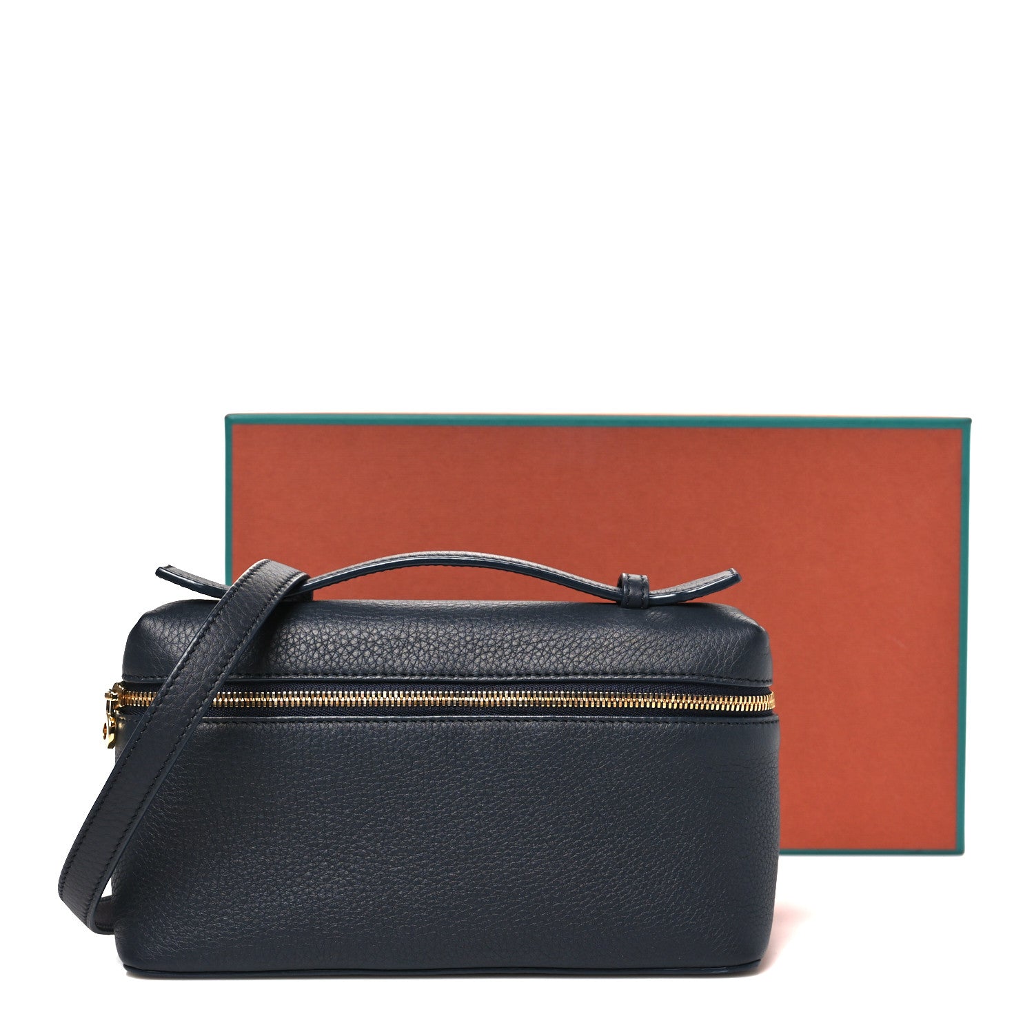 Grained Calfskin L19 Extra Pocket Pouch Navy