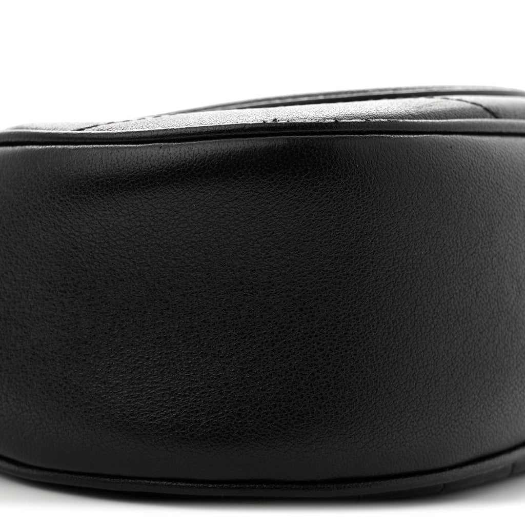 Sakai Be Green Calfskin Diagonal Stitched Mini Blondie Shoulder Bag Black