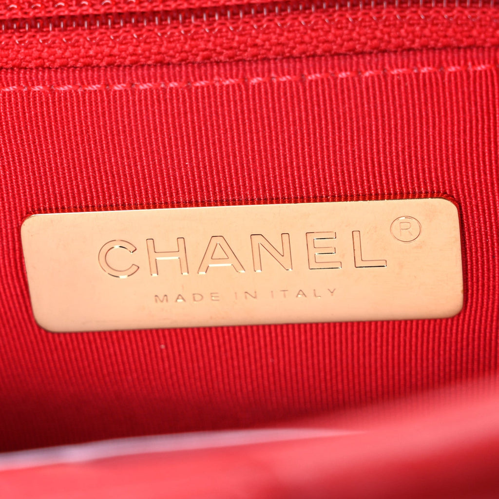 Lambskin Quilted Medium Chanel 19 Flap Red