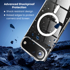 Entronix [Magnetic] Case Compatible with iPhone 17 Air - [Hard Back] Glitter Clear