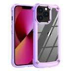 High Quality Clean Pc,Tpu And Metal Bumper Case For Iphone 13 Pro In Purple