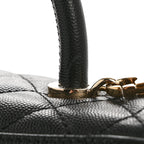 Caviar Quilted Small Coco Handle Flap Black