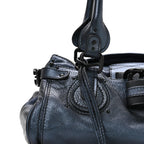 Metallic Calfskin Medium Paddington Satchel Blue