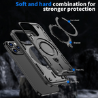 Entronix [Magnetic] Case Compatible with iPhone 16 Pro - Rugged Armor Gripstand