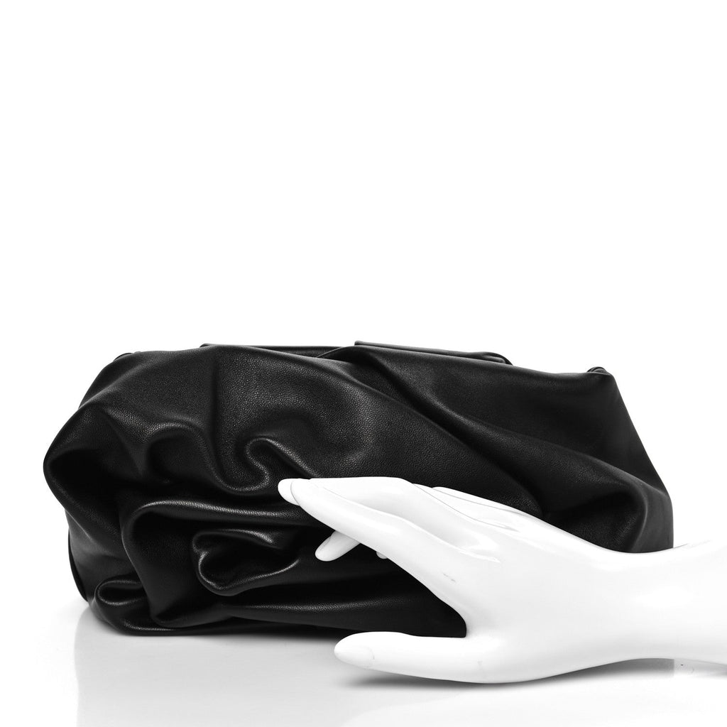 Lambskin Rose Clutch Black