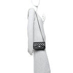 Caviar Quilted Flap Phone Holder With Chain Black
