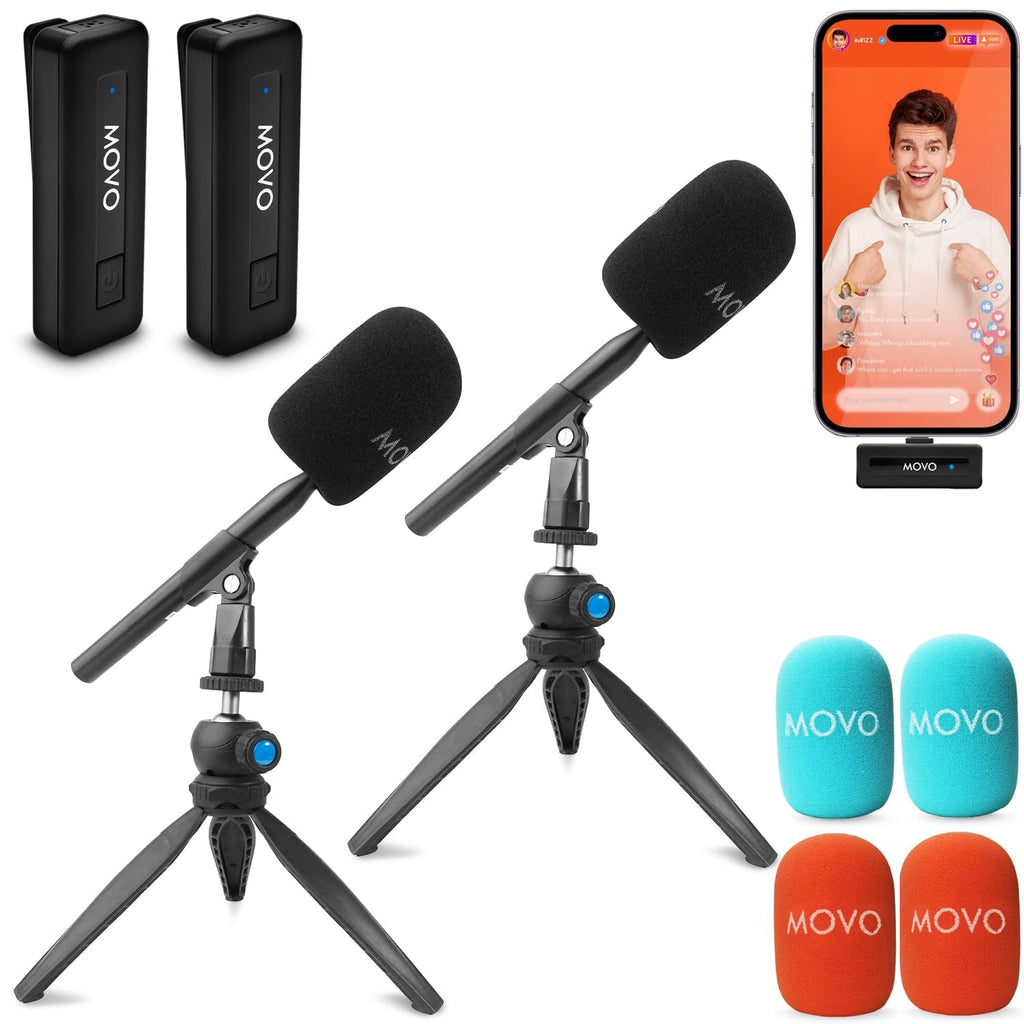 Movo Wireless Mini Mic Podcast Bundle Lightning