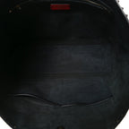 Grained Calfskin Rockstud Shoulder Tote Black
