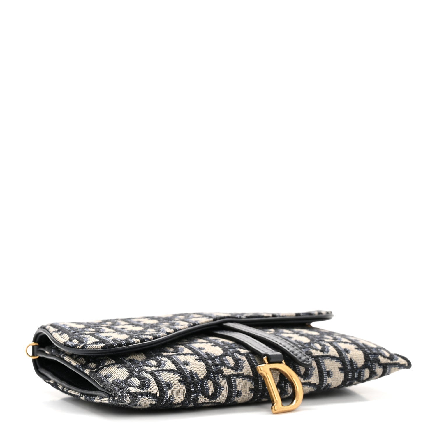 Oblique Saddle Chain Long Wallet Blue