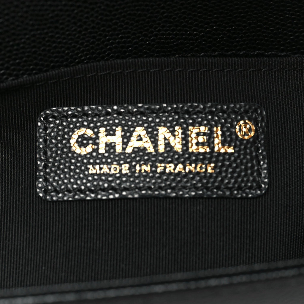 Caviar Quilted Small Boy Flap Black