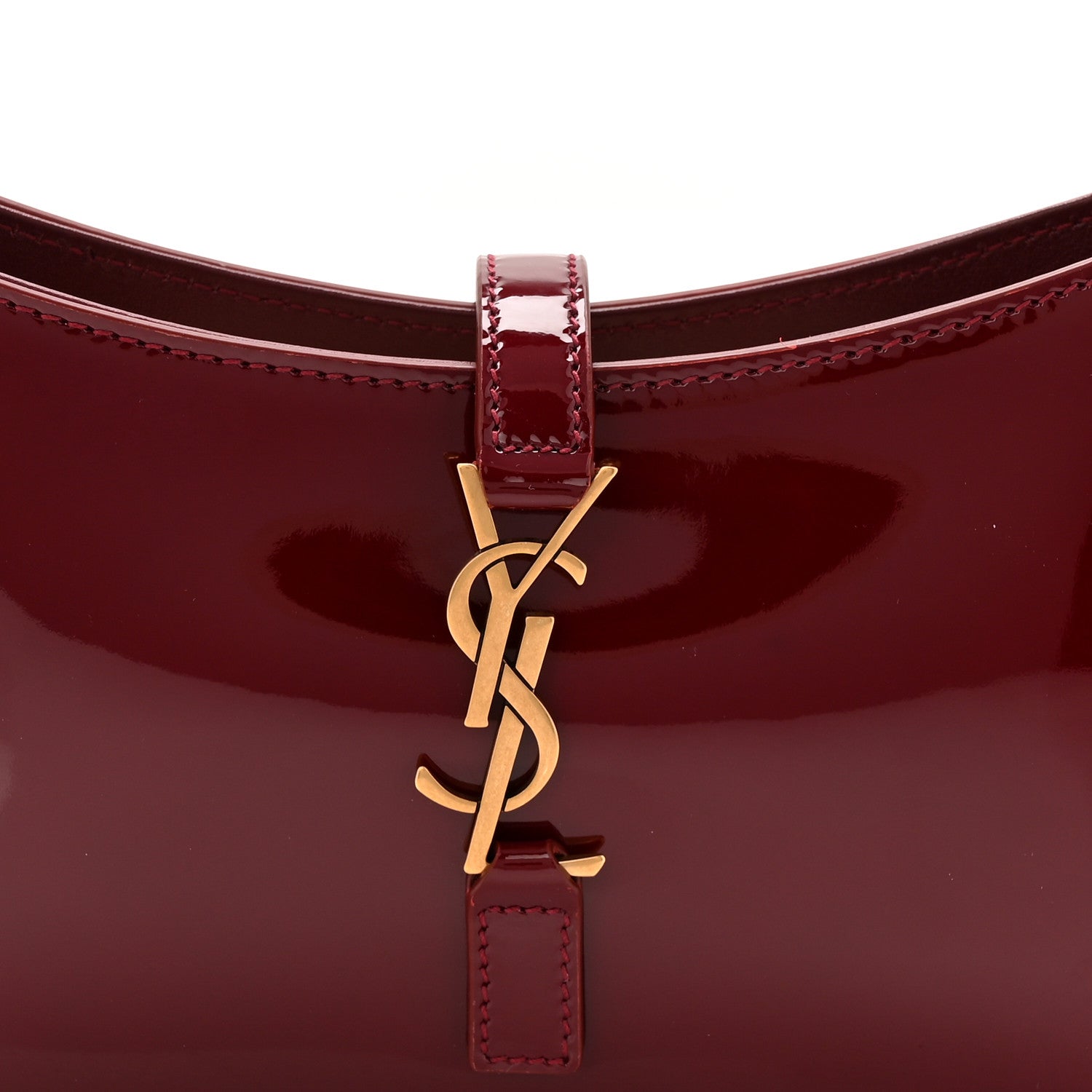 Patent Calfskin Le 5 A 7 Mini Hobo Red Grenat