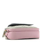 Goatskin Quilted Waist Bag Green Blue Pink