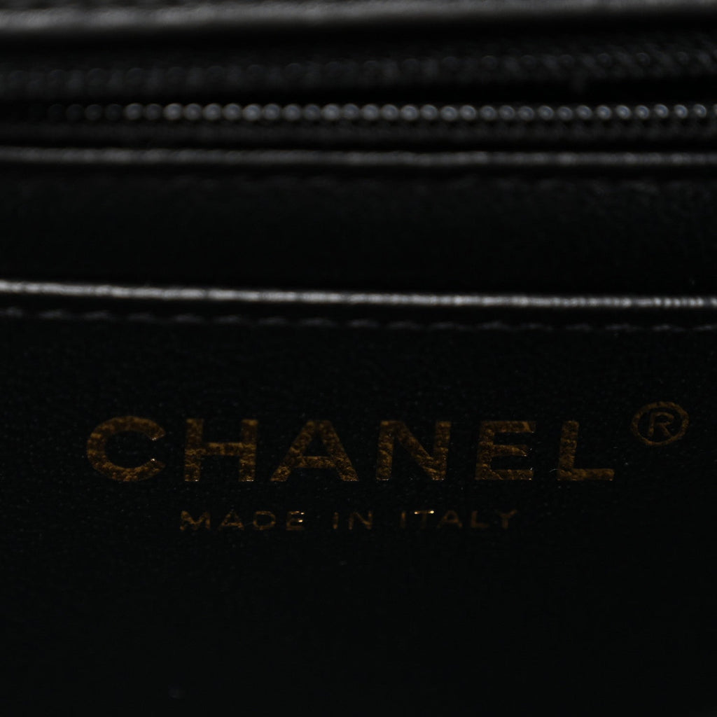 Lambskin Quilted Mini Rectangular Flap Black