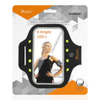 Reiko Running Sports Armband For Iphone 7/ 6/ 6S Or 5 Inches Device With Led In Black (5X5 Inches)