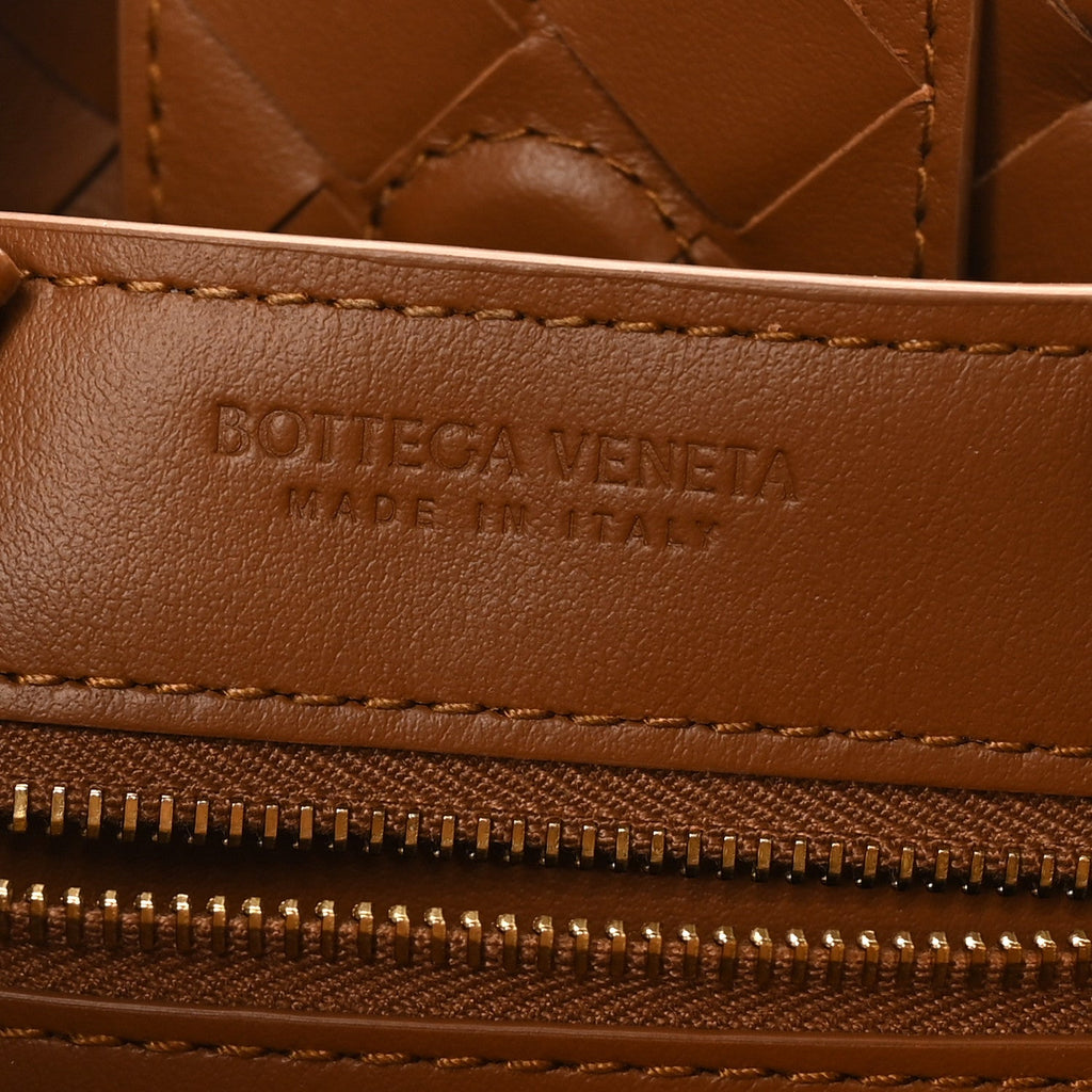 Suede Intrecciato Small Andiamo Shoulder Bag Amber